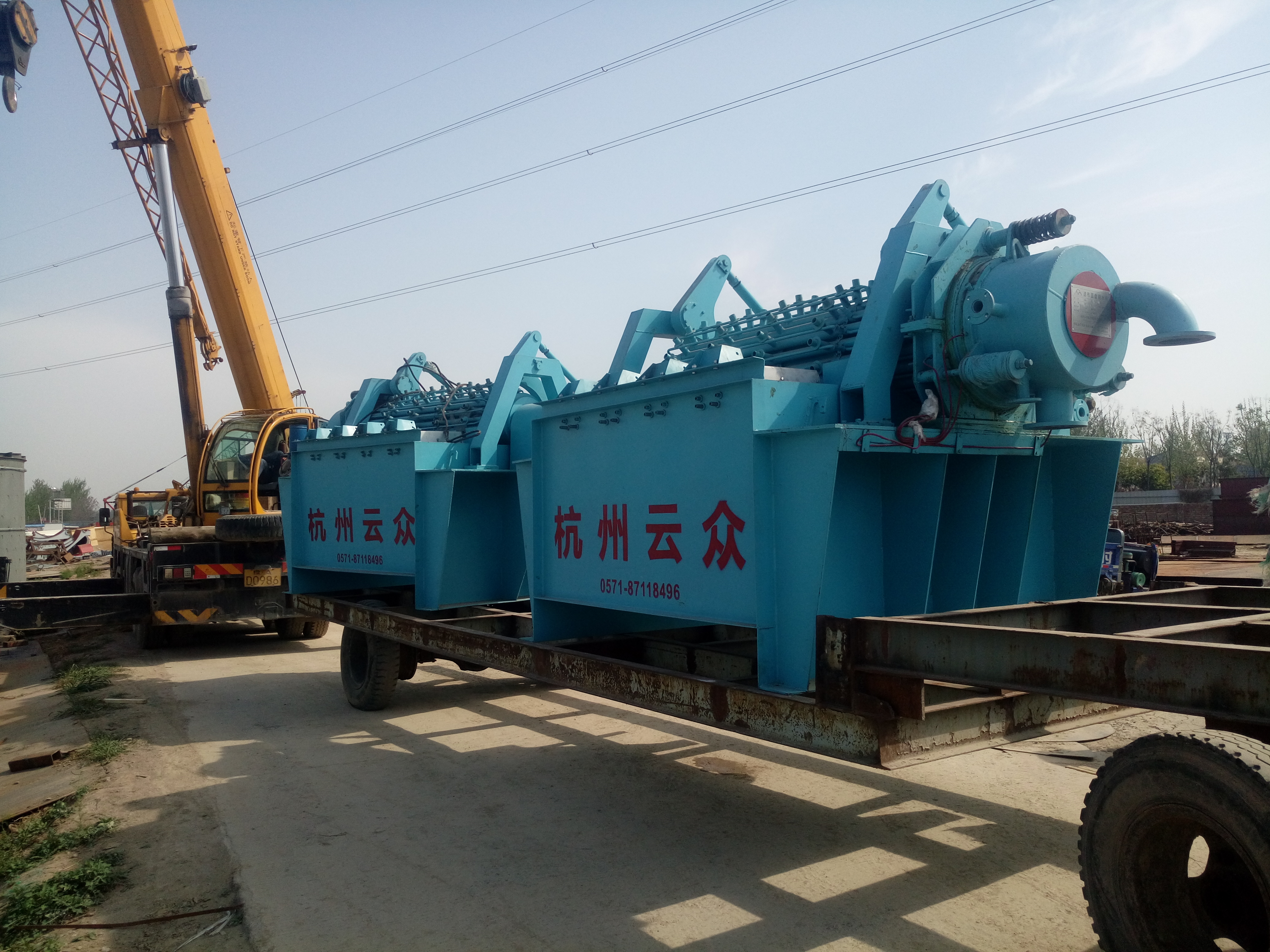 中電國際商丘民生熱電廠濾布圓盤脫水機(jī)施工現(xiàn)場(chǎng)